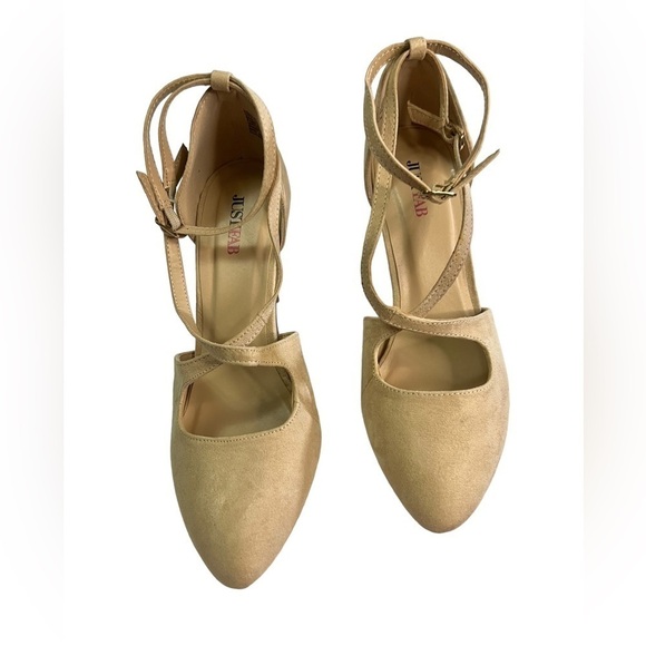 Just Fab Cesilia Tan High Heel Sandals Size 8 - Picture 2 of 9